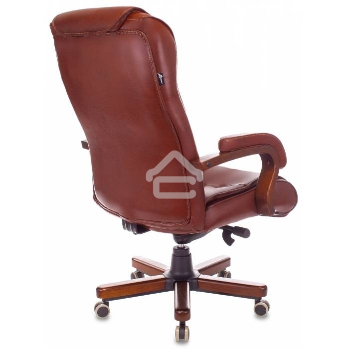 Кресло руководителя Бюрократ T-9926WALNUT светло-коричневый Leather Eichel, кожа, крестовина металл/дерево