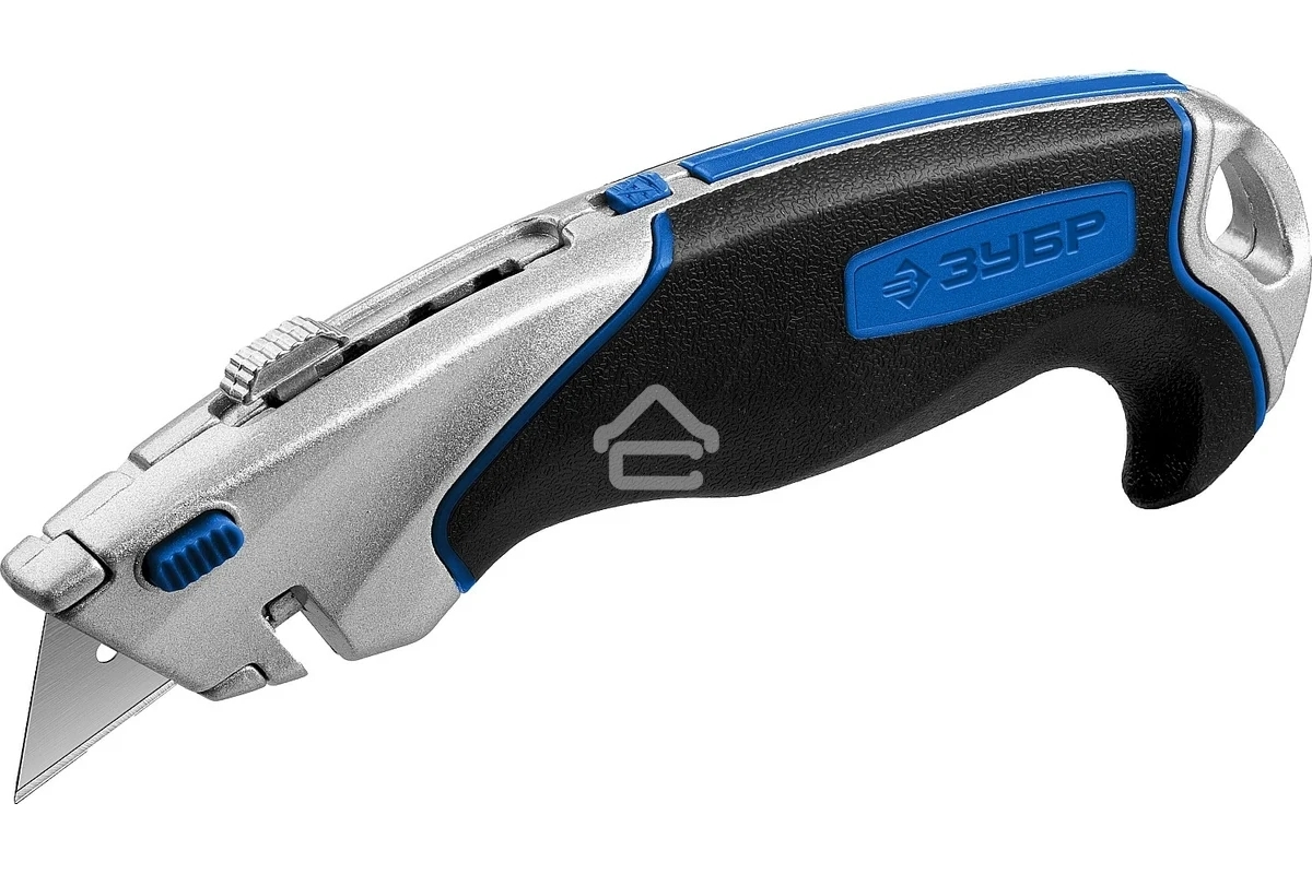 Нож Зубр Профессионал Эксперт А24, универсальный с автостопом и быстрой заменой лезвий, трап. лезвия А24