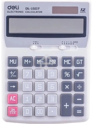 Калькулятор настольный Deli Core E1507 светло-серый 12-разр.