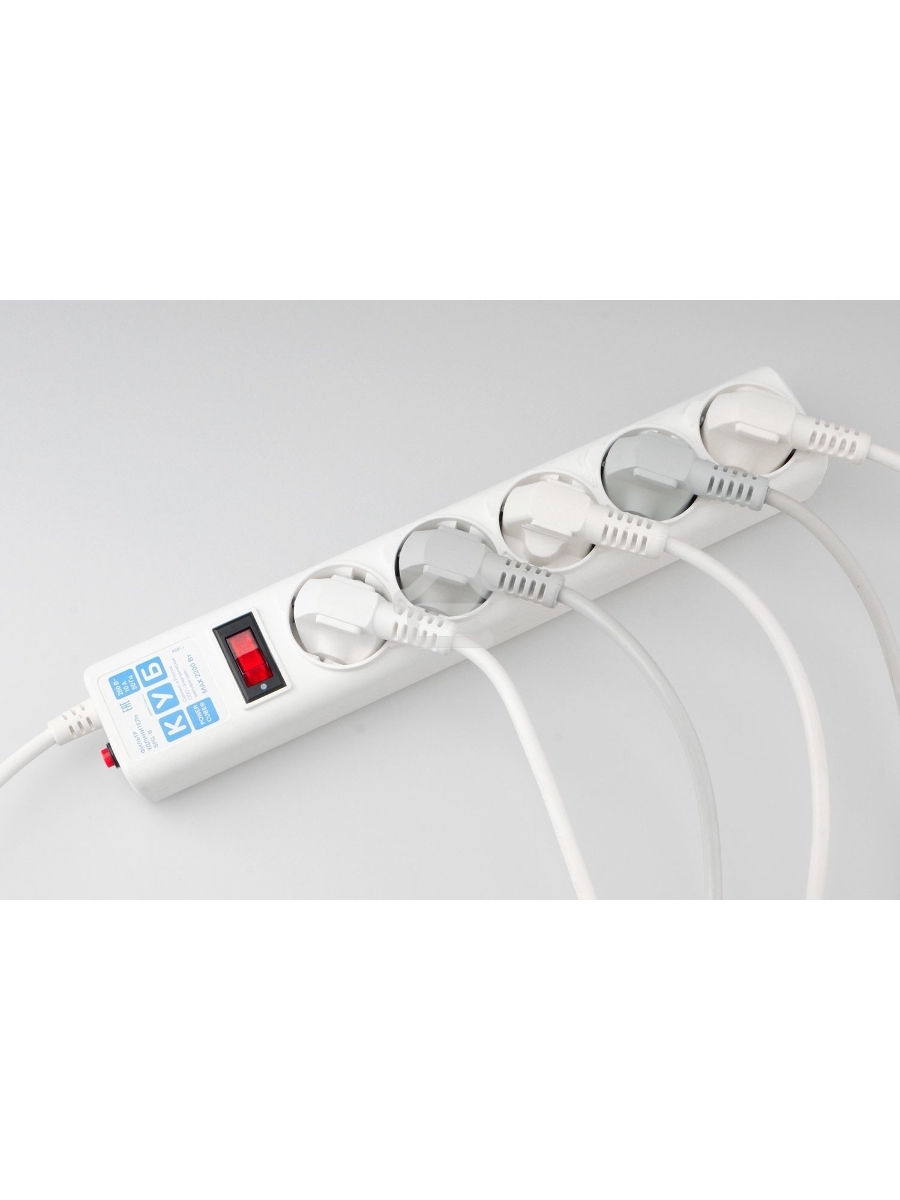 Фильтр-удлинитель , PC 0,5м 5р, бел. 10А, SPG-B-0,5M-WHITE