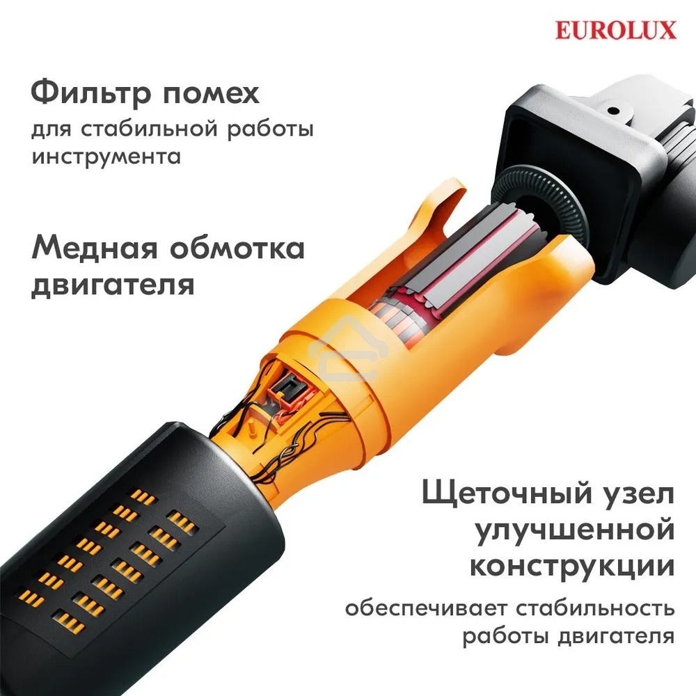Углошлифовальная машина Eurolux УШМ-125/1500E-EU