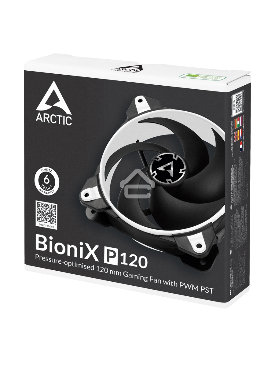 Вентилятор для корпуса Arctic BioniX P120 белый, 120 мм, 2100 об/мин, 24 дБ, 4 pin
