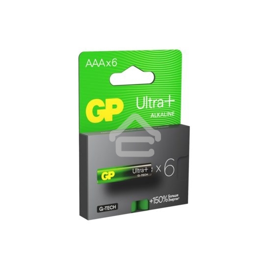 Алкалиновые батарейки c технологией G-tech GP Ultra Plus Alkaline 24А AАA - 6 шт. на блистере