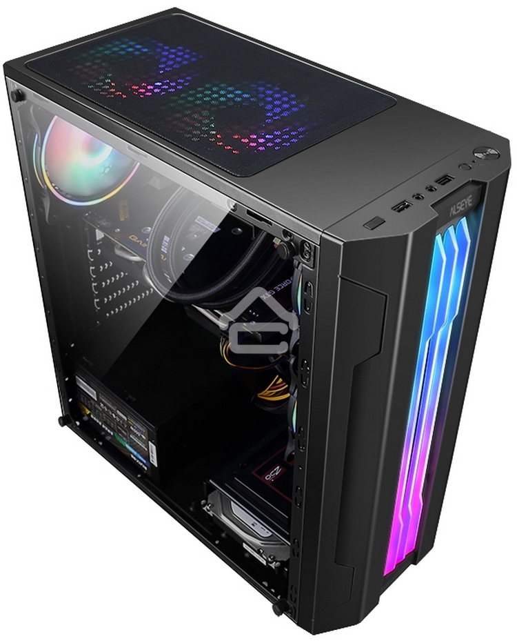 Компьютерный корпус ALSEYE Auro 3.0-B Mini-ITX/Micro ATX/ATX, USB 2.0*2+HD Audio+USB 3.0*1, 