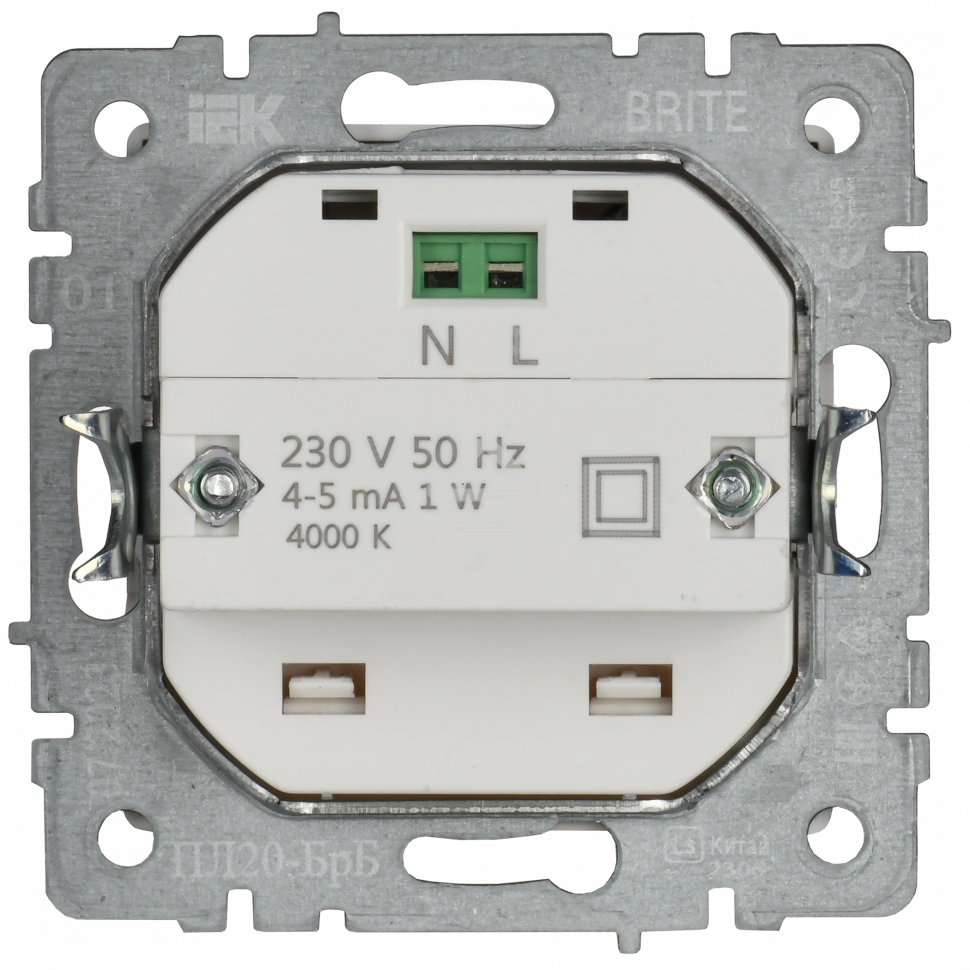 Подсветка светодиодная встраиваемая IEK BRITE ПЛ20-БрБ (BR-FL20-K01) белый