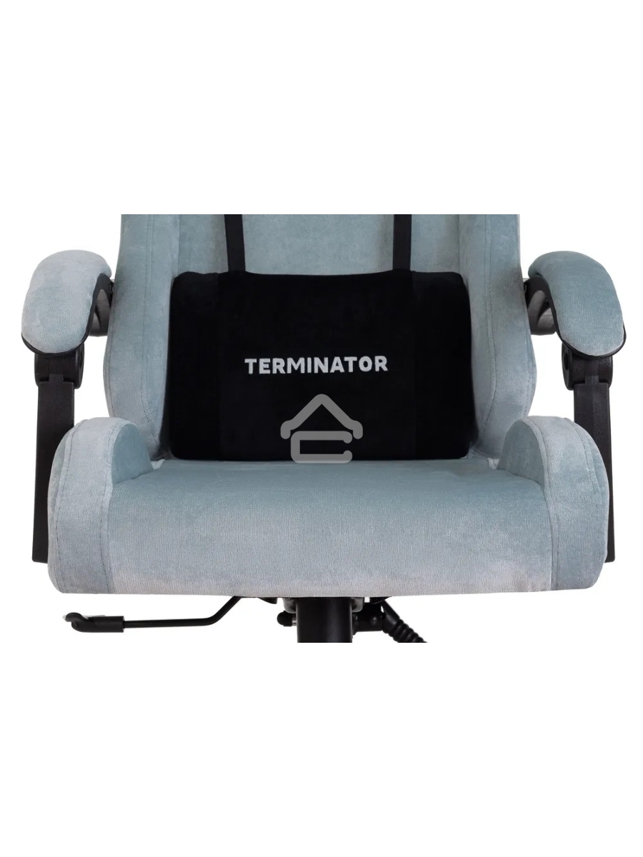 Кресло игровое Knight Terminator серо-голубой Light-28, крестов. металл