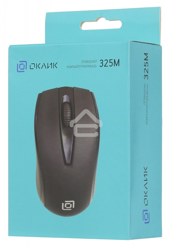 Мышь проводная Oklick 325M черный, 1000 dpi, USB, кнопки - 3