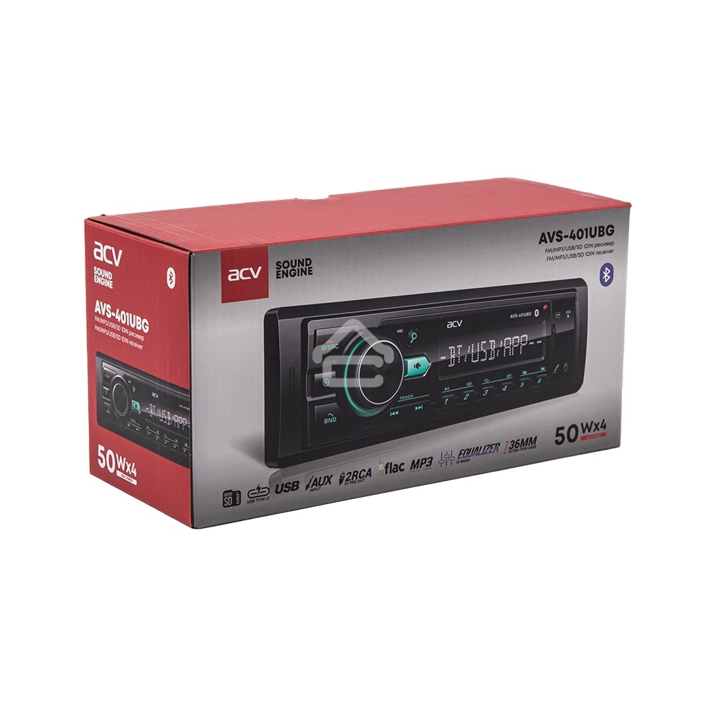 Автомагнитола ACV AVS-401UBG 1DIN 4x50Вт v5.0 AUX 2 (43342)