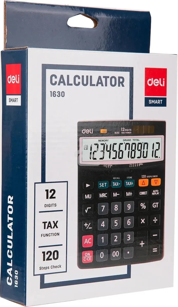 Калькулятор настольный Deli Core E1630 черный 12-разр.