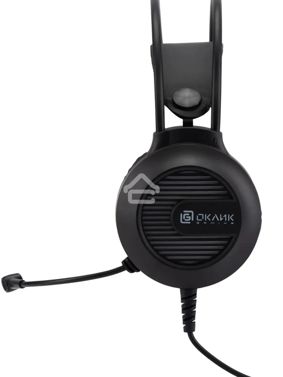 Наушники с микрофоном Оклик HS-L300G Black черный 2.2м мониторные USB оголовье (1796949)
