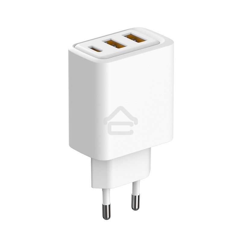 Сетевое зарядное устройство с двумя портами USB-A и одним портом USB-C, 10Вт Rexant