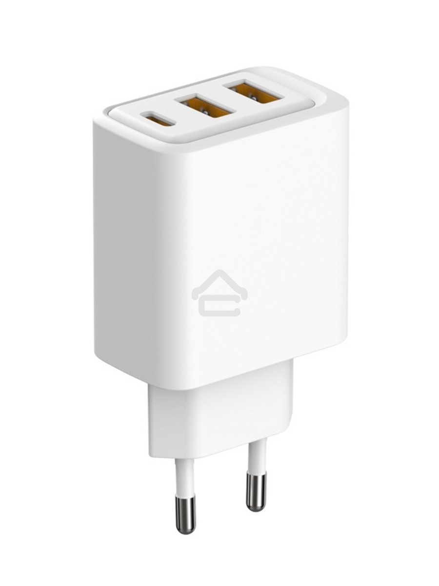 Сетевое зарядное устройство с двумя портами USB-A и одним портом USB-C, 10Вт Rexant