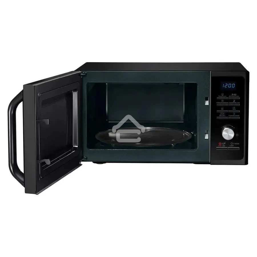 Микроволновая печь Samsung MG23K3515AK/BW черный, 23 л, 800 Вт, переключатели - поворотный механизм/кнопки