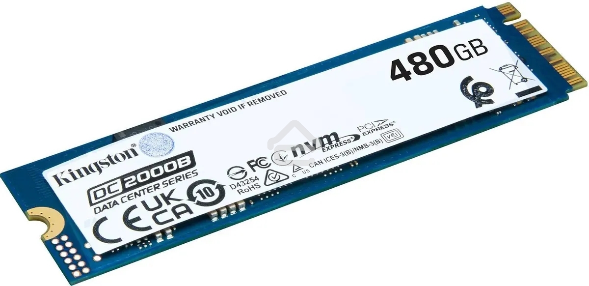 Накопитель SSD Kingston DC2000B, 480Gb, PCIe 4.0 x4, M.2 2280, R/W 7000/800
