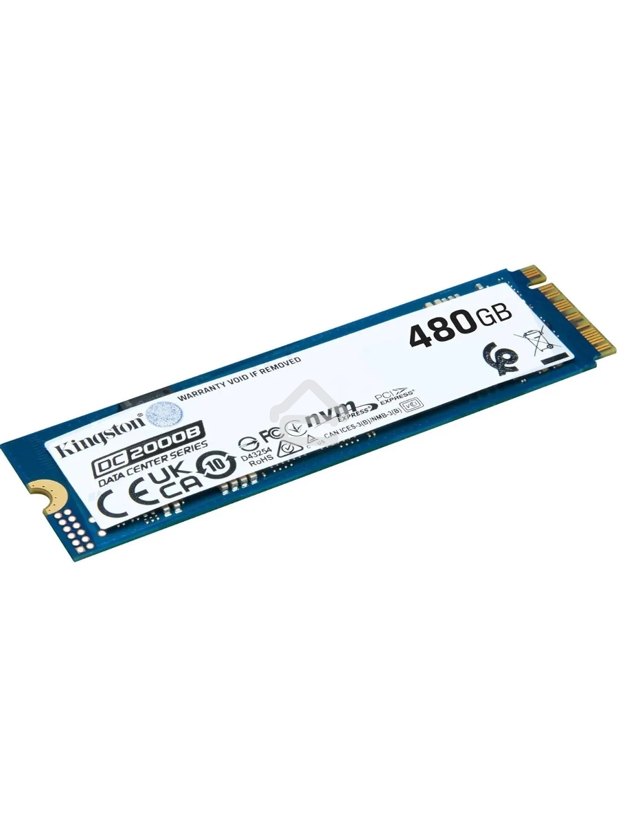 Накопитель SSD Kingston DC2000B, 480GB, PCIe 4.0 x4, M.2 2280, R/W 7000/800