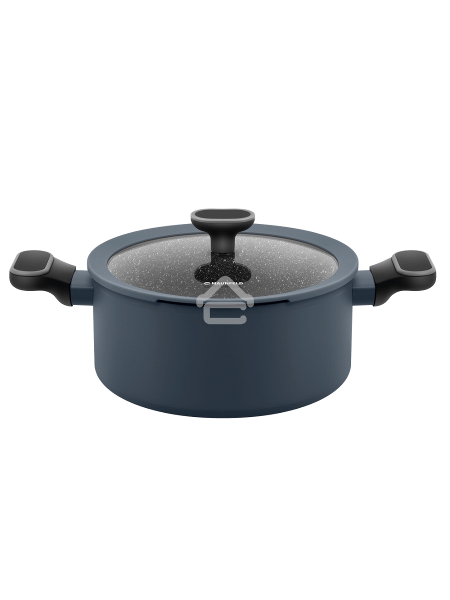 Кастрюля Maunfeld FRIDA MCS47FA02DG из кованого алюминия со стеклянной крышкой, 24 см, 4,7 л.