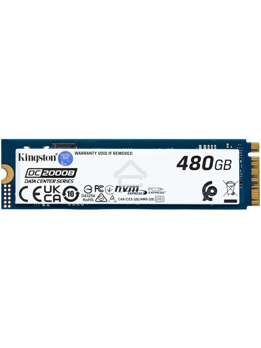 Накопитель SSD Kingston DC2000B, 480GB, PCIe 4.0 x4, M.2 2280, R/W 7000/800