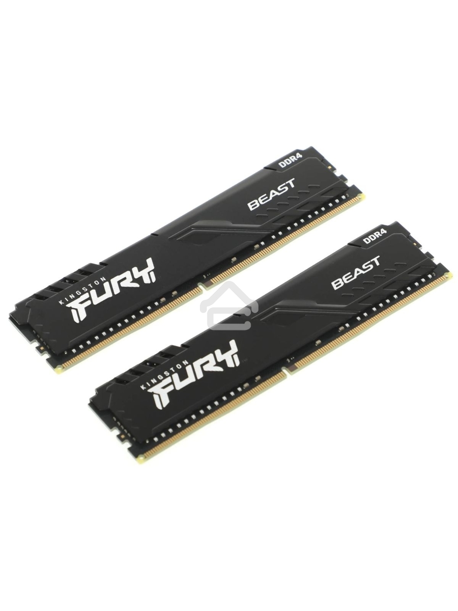 Оперативная память Kingston Fury Beast, DDR4, 64GB (2x32GB), 3200MHz, CL16, DIMM, чёрный