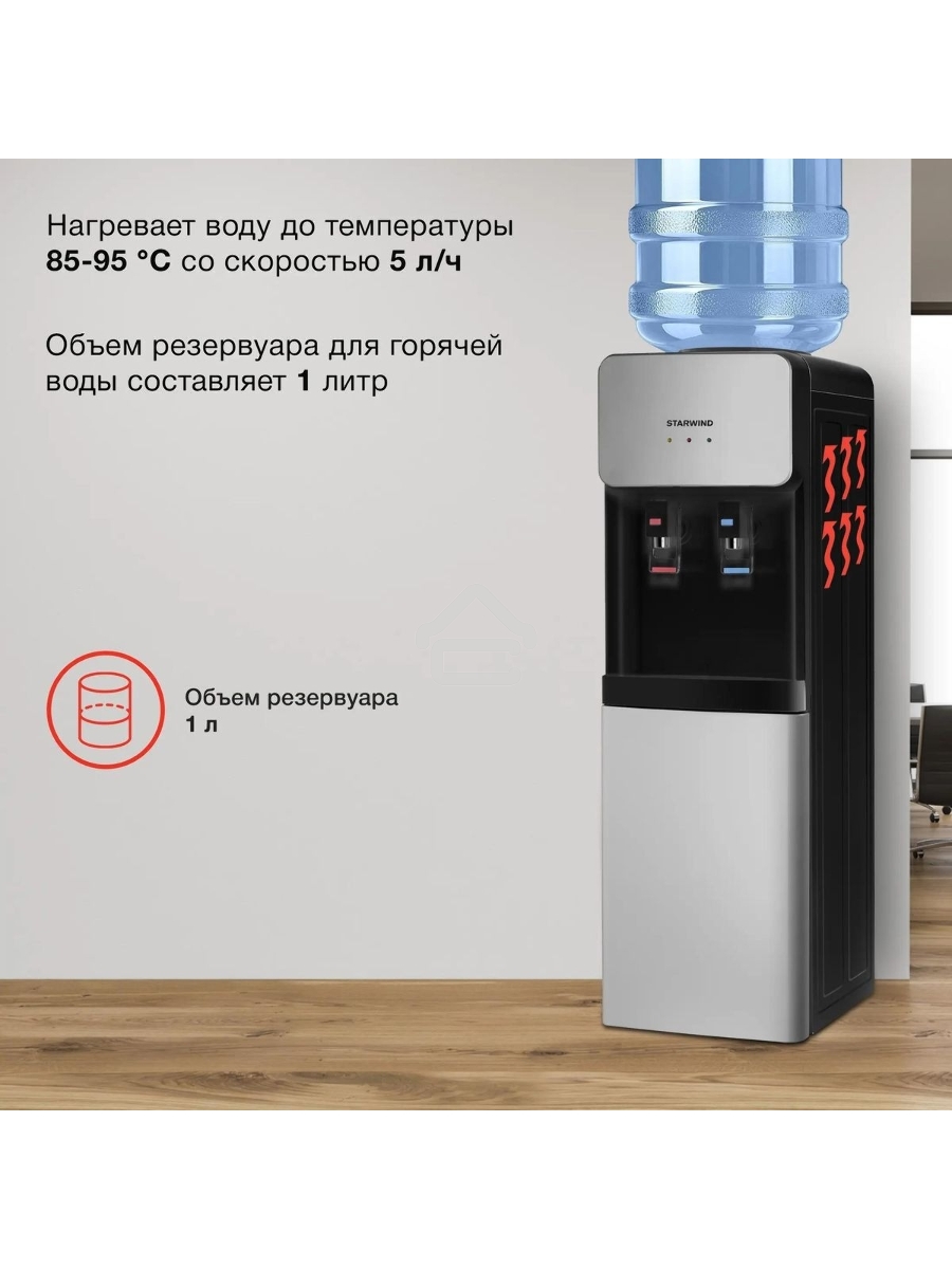 Кулер Starwind SW-1011EB напольный электронный черный/серебристый