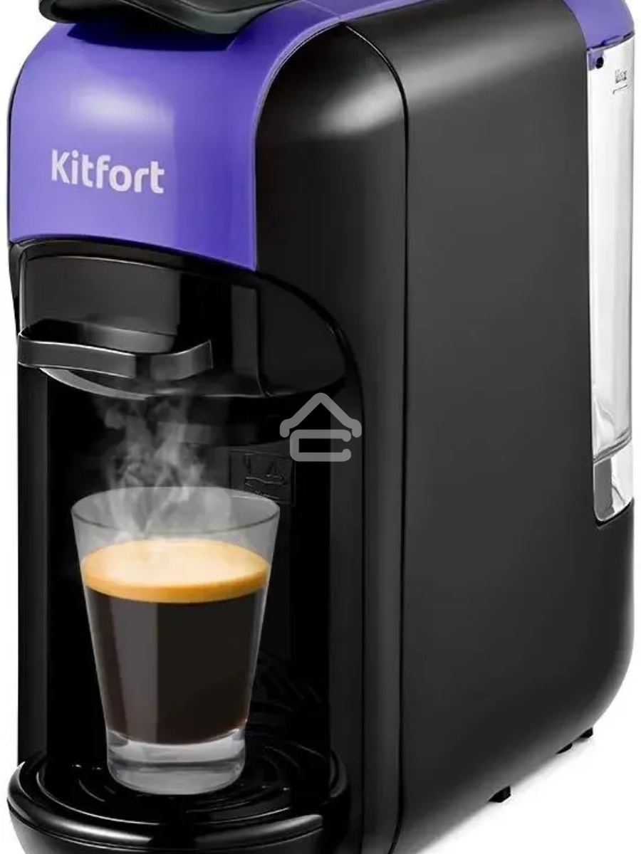 Кофемашина Kitfort КТ-7105-1 1450Вт черный/фиолетовый