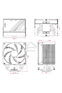 Кулер для процессора ID-COOLING FROZN A610 черный 120мм алюминий+медь 2000rpm 30db 4-pin 250W 155мм
