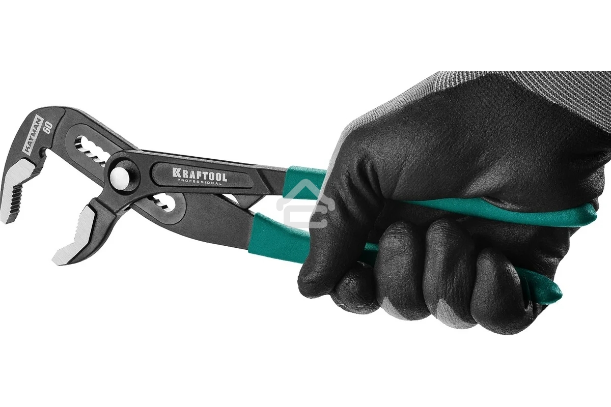 Клещи переставные Kraftool 22353-25 Bulldog Cr-V, max захват 60мм, губки 6мм, 250мм