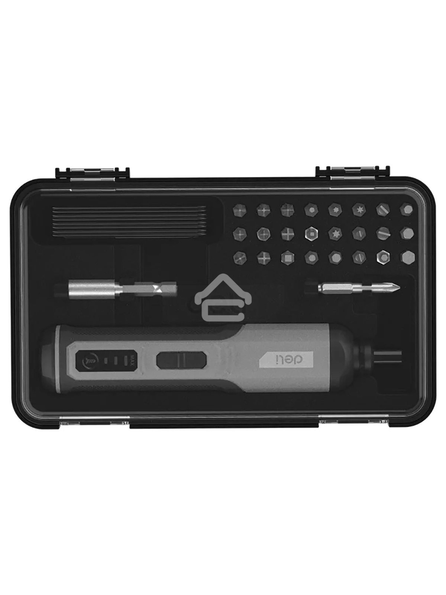 Отвертка аккумуляторная Deli DC160, (4В, 2А*ч, 5Нм, 300об/мин, Type-C, набор бит 4 шт, картон)