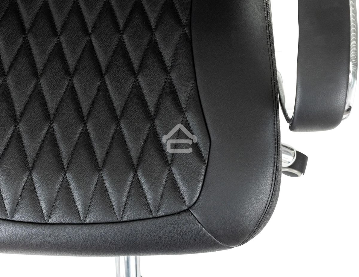 Кресло руководителя Бюрократ _Aura/Black черный, кожа, крестовина полированный алюминий