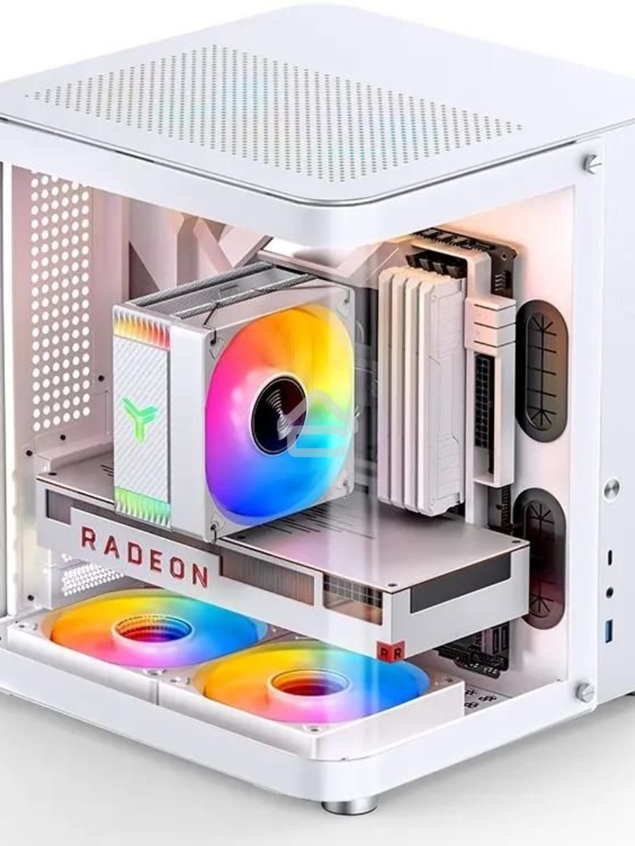 Корпус без блока питания JONSBO TK-1, Mini-Tower, TG, no fan, 1xUSB-A 3.2 + 1xUSB-C 3.2, mATX, mITX White