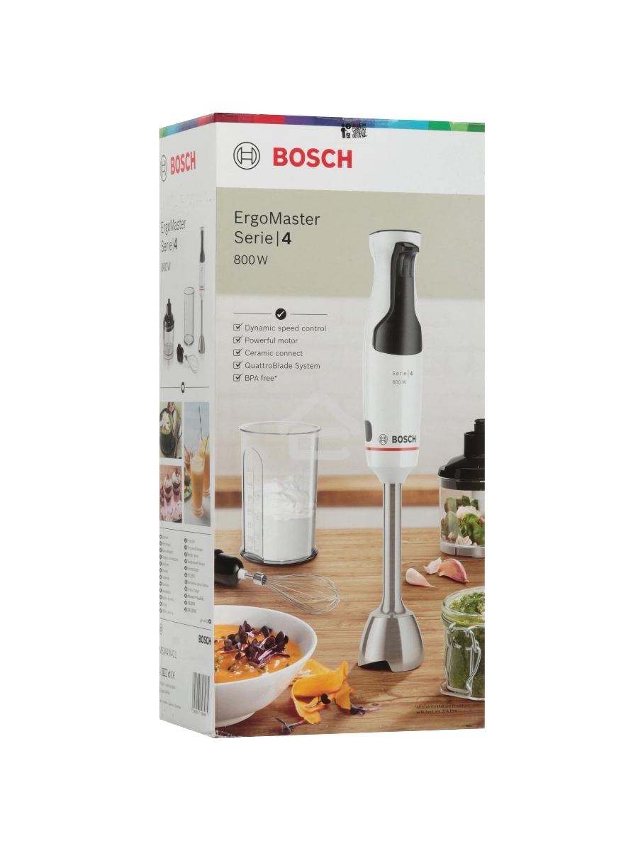 Блендер погружной Bosch MSM4W421 800Вт белый