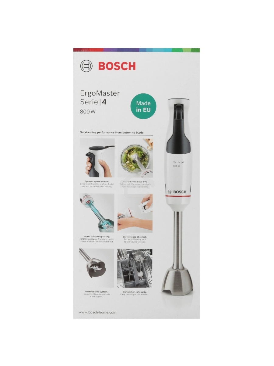 Блендер погружной Bosch MSM4W421 800Вт белый