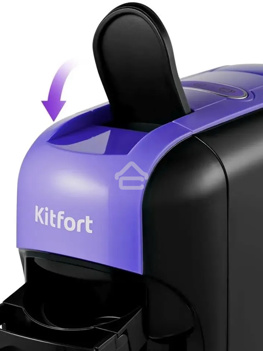 Кофемашина Kitfort КТ-7105-1 1450Вт черный/фиолетовый