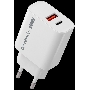 Сетевое ЗУ Defender UPA-130 USB-C/PD30W + USB-A/QC3.0, белый.