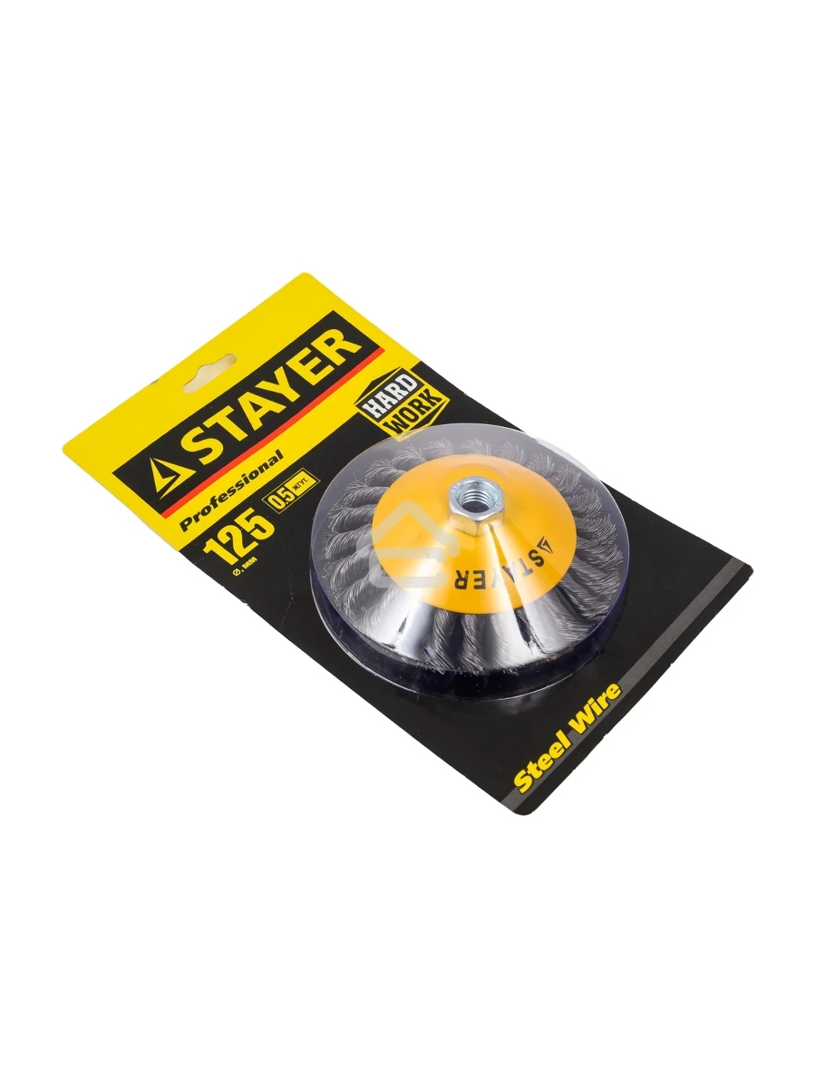 Кордщетка STAYER PROFESSIONAL 35135-125коническая М14 плетёная 0.5мм d125мм