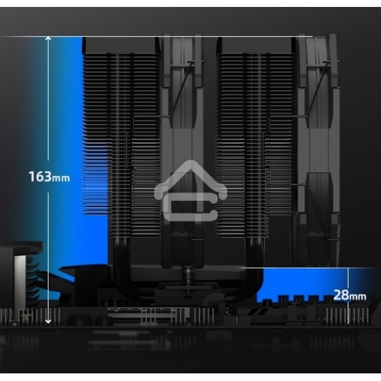 Устройство охлаждения(кулер) ID-Cooling Frozn A720 черный 140мм алюминий+медь 2000rpm 33.5db 4-pin 300W 163мм