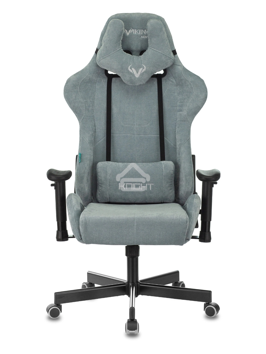 Кресло игровое Бюрократ VIKING KNIGHT LT28 FABRIC серо-голубой крестовина металл/пластик