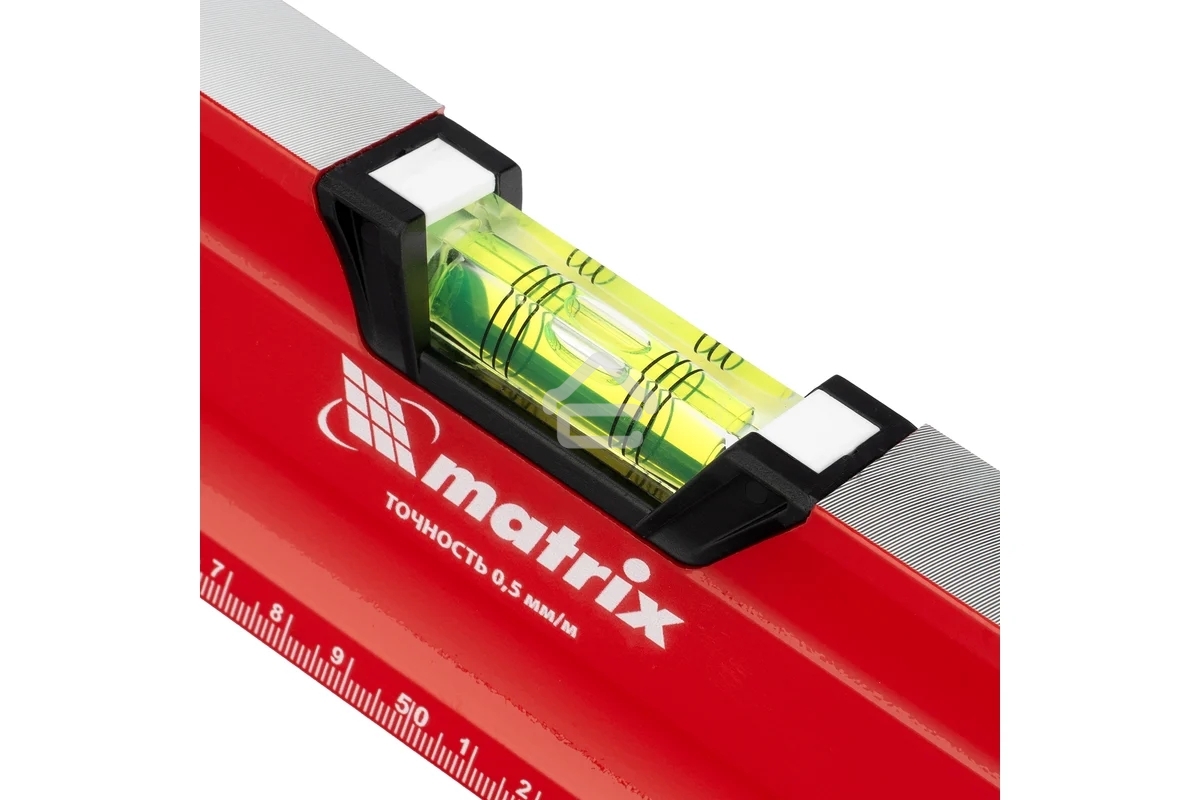 Уровень алюминиевый Matrix, магнит фрезеров 3 глазка 2 комп, рукоятки, 1000 мм
