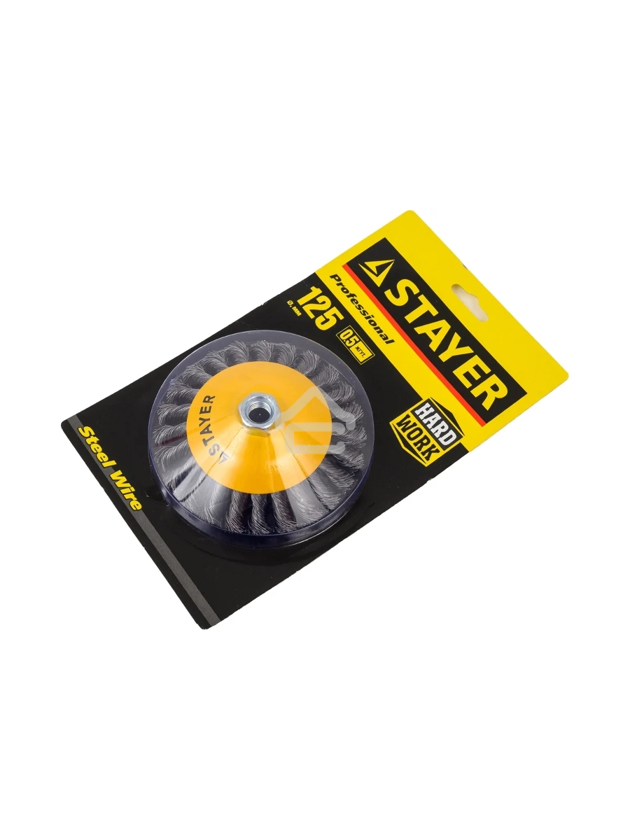 Кордщетка STAYER PROFESSIONAL 35135-125коническая М14 плетёная 0.5мм d125мм