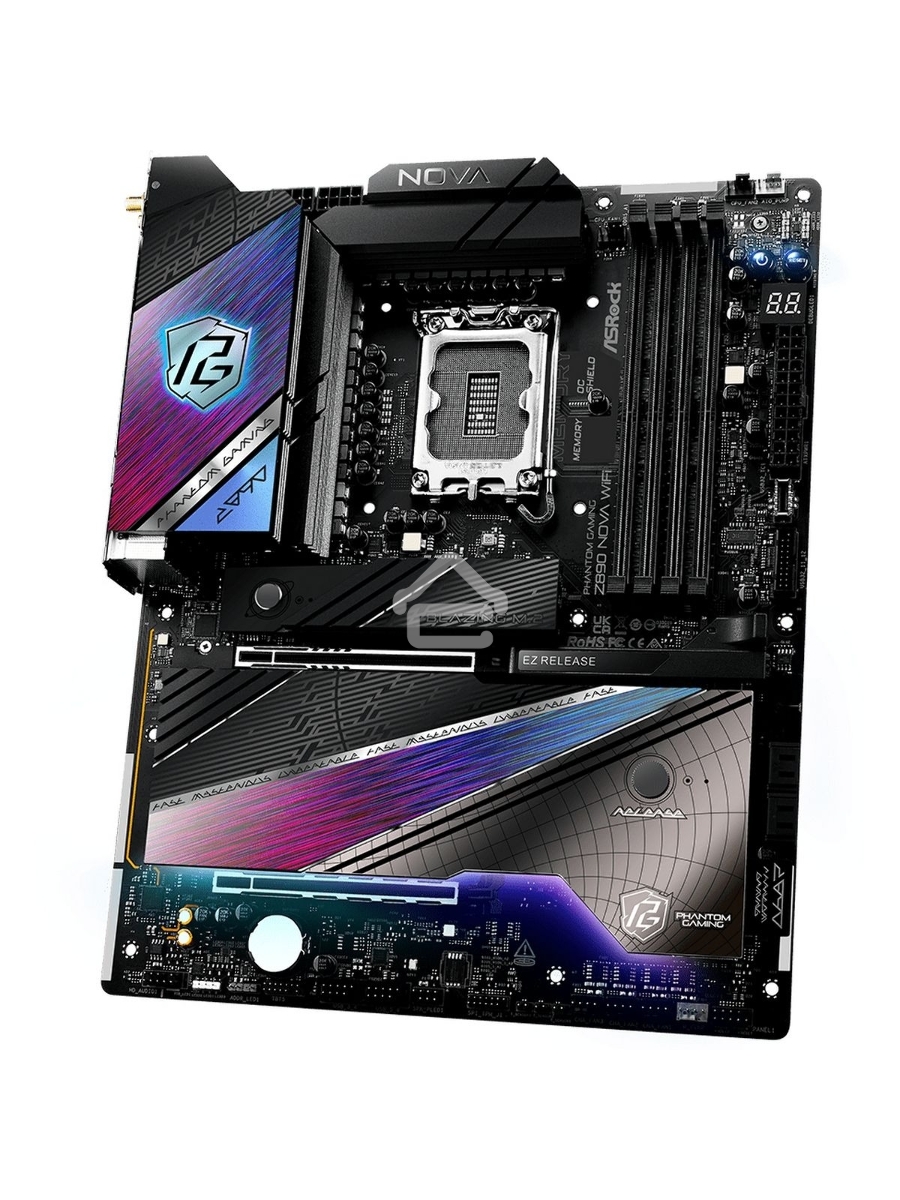 Материнская плата ASRock Z890 Nova WiFi, LGA 1851, Intel Z890, 4xDDR5, 4xSATA, 6xM.2, 1xPCIe 5.0 x16, 1xPCIe 4.0 x16, 1xPCIe x4, 1xHDMI, 2xThunderbolt 4, 1x5Gb LAN, 1x2.5Gb LAN, 4xUSB-A 3.2 Gen 2, 4xUSB-A 3.2 Gen 1, 2xUSB 2.0, 7.1, ATX