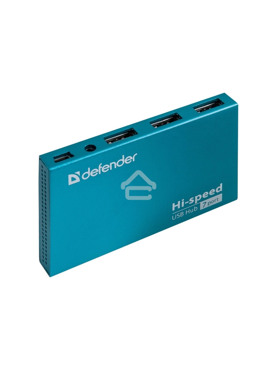 Разветвитель Defender SEPTIMA SLIM USB2.0 - 7 портов, + блок питания DC 5В...2А, + кабель USB 2.0 A(M) - MiniB (M) - 1м