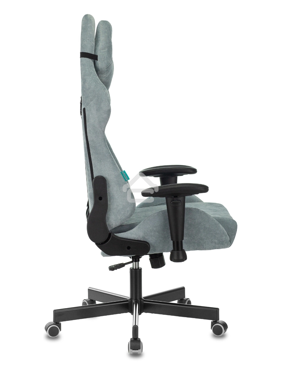 Кресло игровое Бюрократ VIKING KNIGHT LT28 FABRIC серо-голубой крестовина металл/пластик