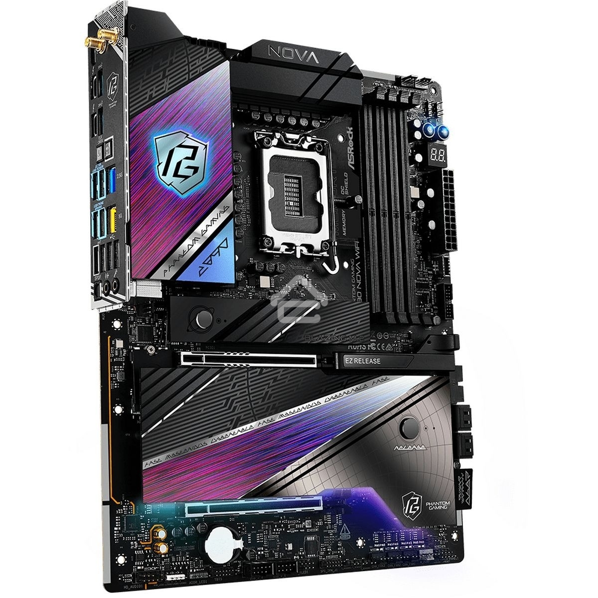Материнская плата ASRock Z890 Nova WiFi, LGA 1851, Intel Z890, 4xDDR5, 4xSATA, 6xM.2, 1xPCIe 5.0 x16, 1xPCIe 4.0 x16, 1xPCIe x4, 1xHDMI, 2xThunderbolt 4, 1x5Gb LAN, 1x2.5Gb LAN, 4xUSB-A 3.2 Gen 2, 4xUSB-A 3.2 Gen 1, 2xUSB 2.0, 7.1, ATX