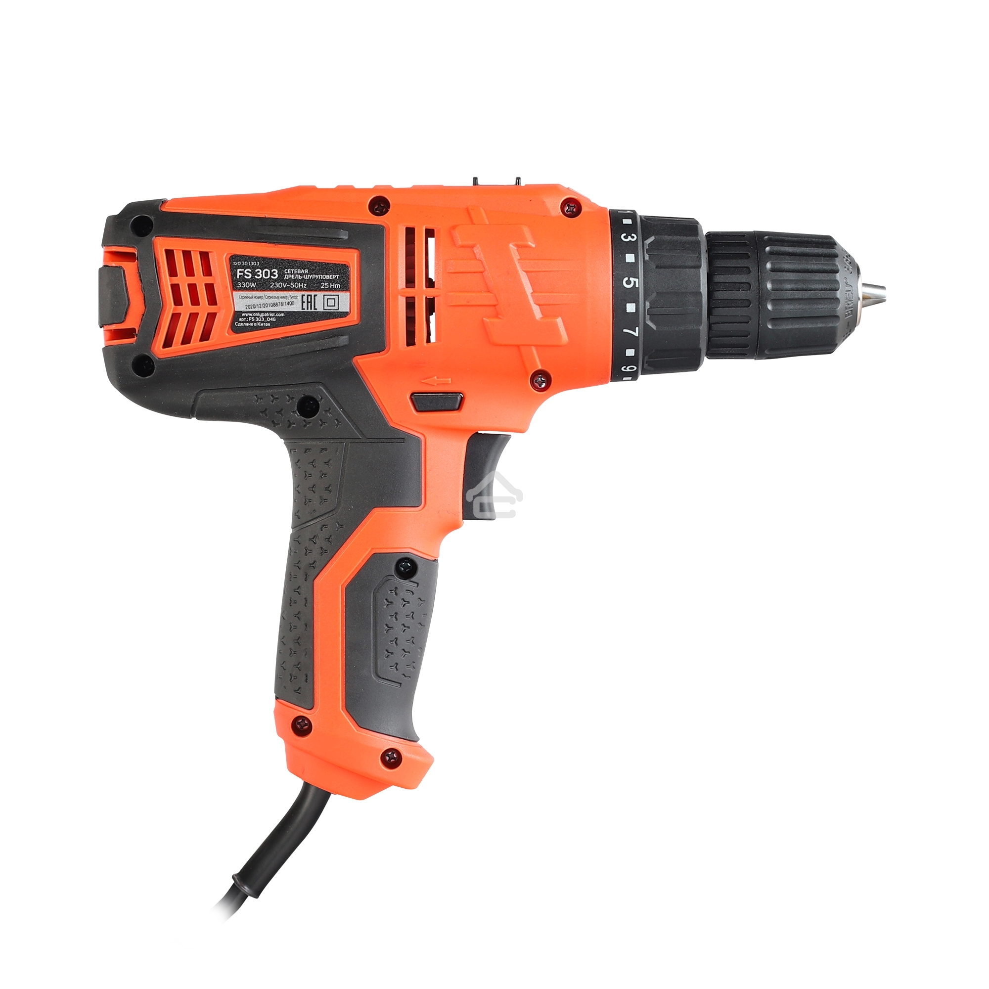 Дрель-шуруповерт сетевой Patriot FS 303, Сетевая, 330 Вт