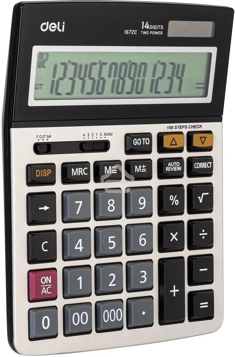 Калькулятор настольный Deli E1672C серебристый 14-разр.