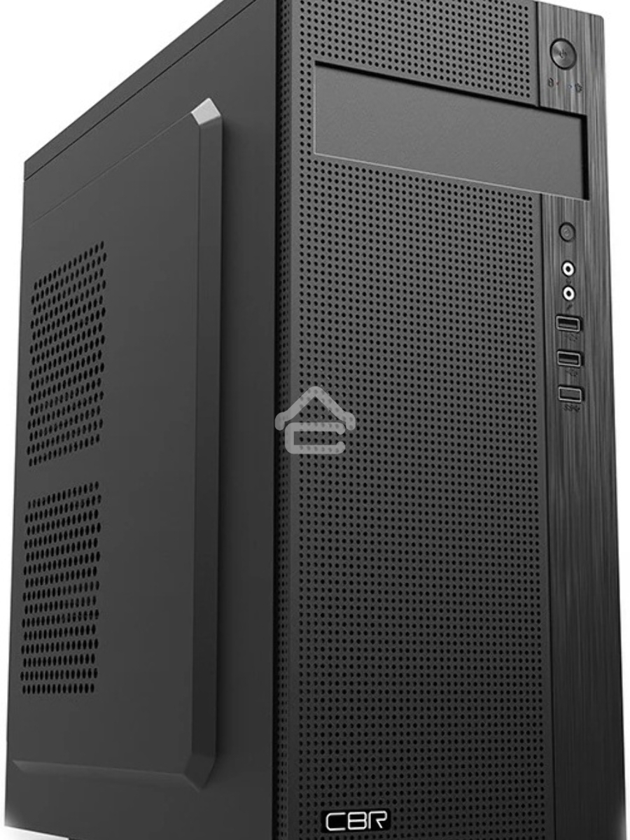 Компьютерный корпус CBR PCC-ATX-E185-WPSU ATX Miditower E185, без БП, 2*USB 2.0, HD Audio+Mic, Black