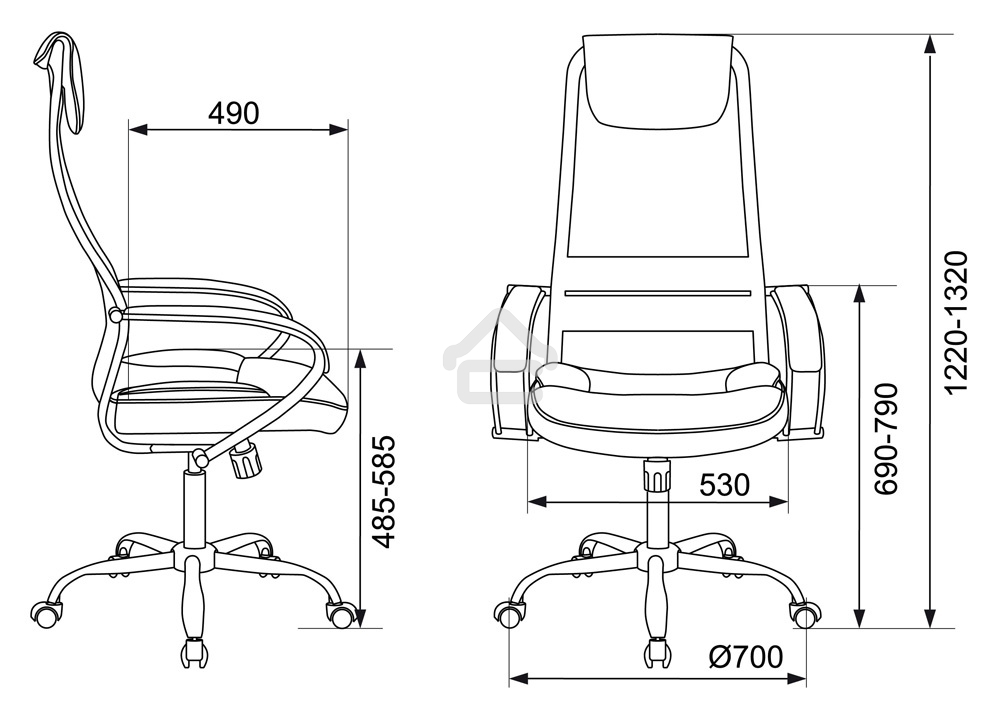 Кресло руководителя Бюрократ CH-608SL/BLACK TW-01 TW-11 черный, искусст.кожа/ткань, крестовина хром, спинка сетка