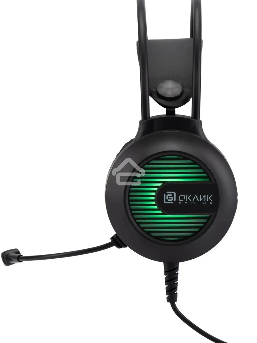 Наушники с микрофоном Оклик HS-L300G Black черный 2.2м мониторные USB оголовье (1796949)