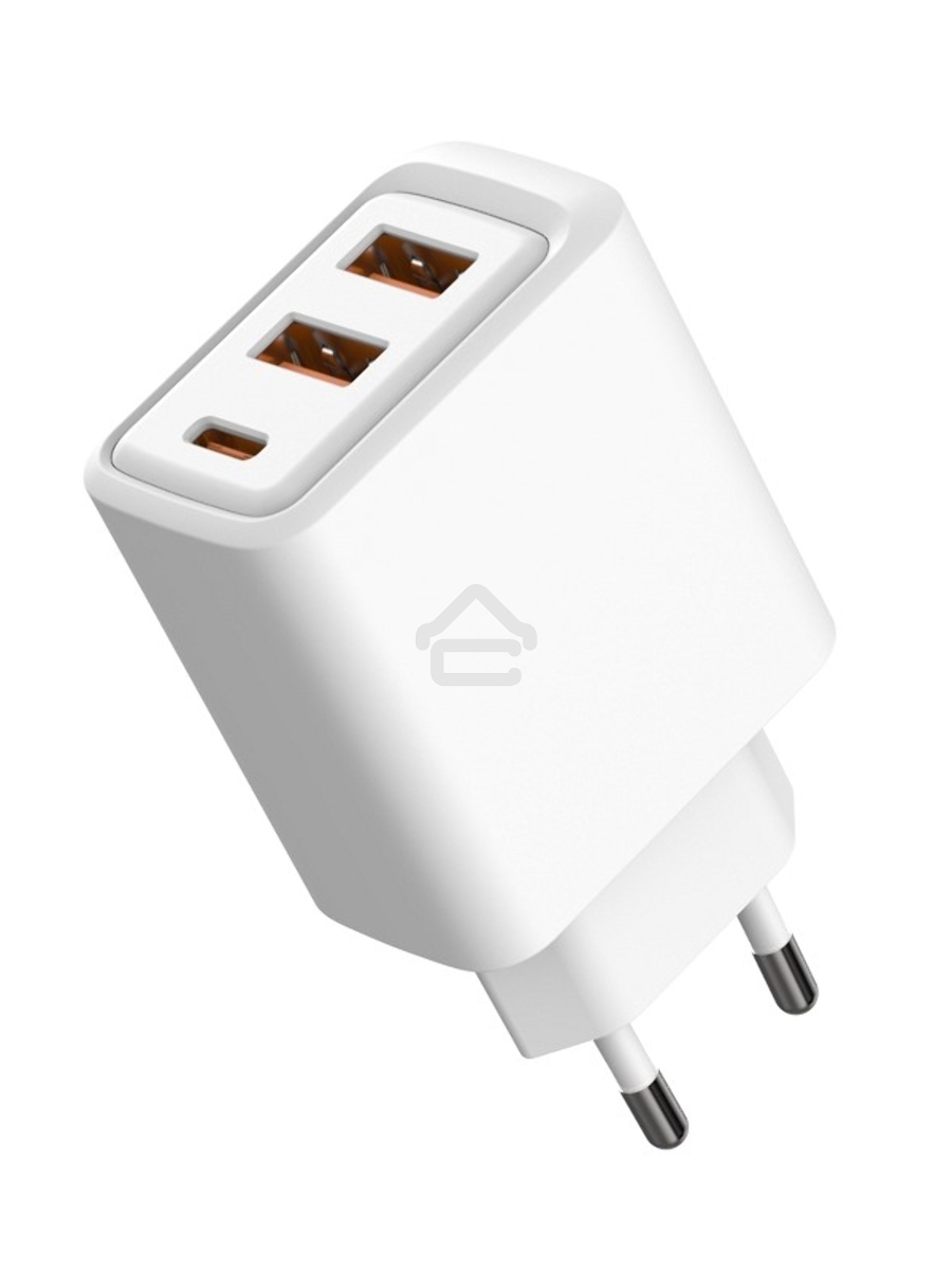 Сетевое зарядное устройство с двумя портами USB-A и одним портом USB-C, 10Вт Rexant