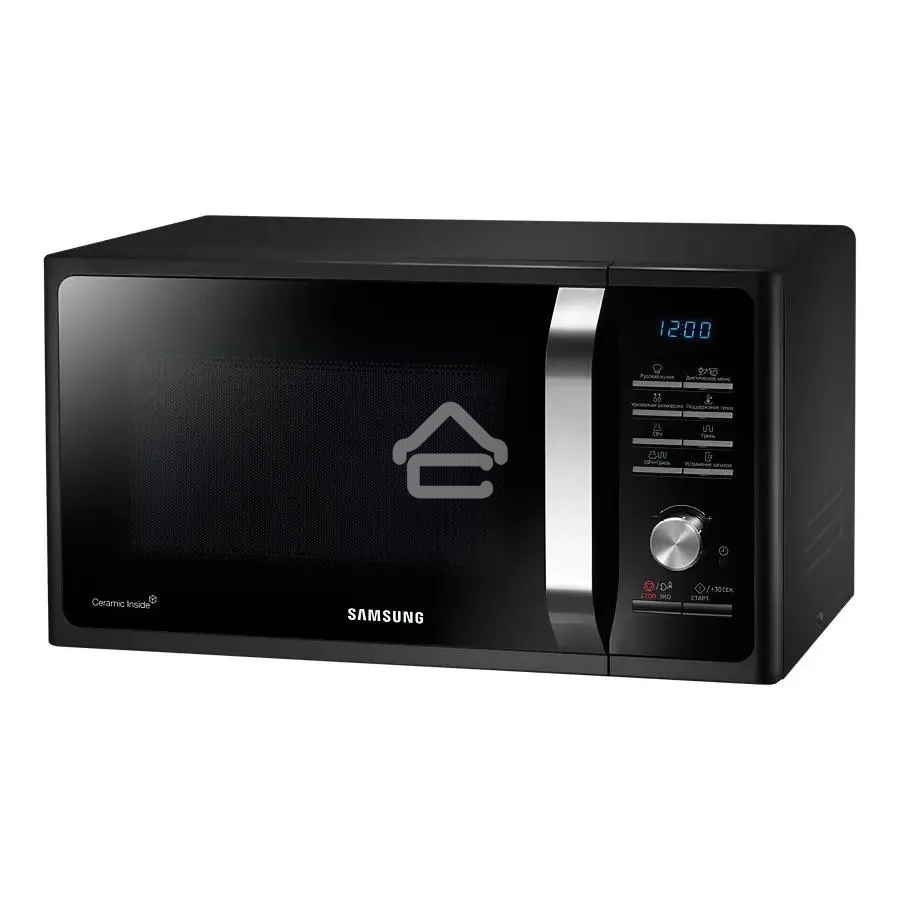 Микроволновая печь Samsung MG23K3515AK/BW черный, 23 л, 800 Вт, переключатели - поворотный механизм/кнопки