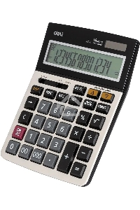 Калькулятор настольный Deli E1672C серебристый 14-разр.